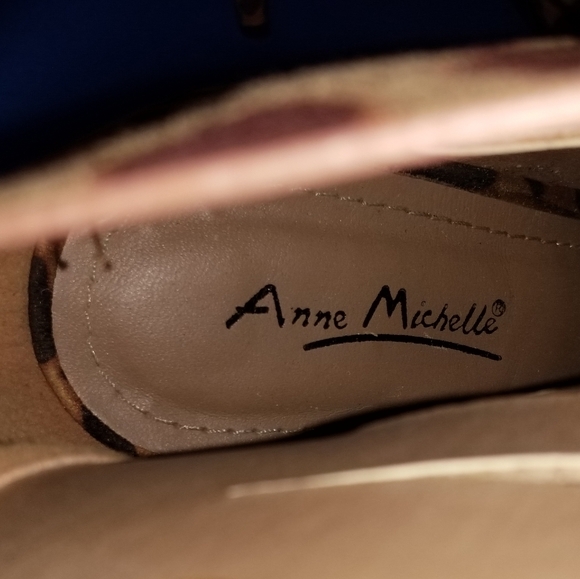 Anne Michelle Leopard Print Lace Up Heels - Picture 5 of 8